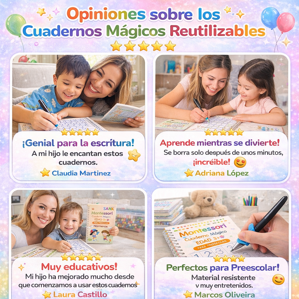 KIT CON 4 LIBROS DE CALIGRAFÍA Y TINTA MÁGICA